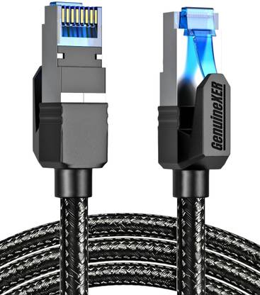 GenuineXER LAN Cable 8 A 10 m Cat 8 Ethernet Cable | SFTP, Upto 40 Gigabits 2000 MHz | Fluke Passed, Braided GXCAT81, 10 Meter