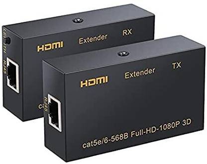 Tobo LAN Cable 0 m 60M HDMI Extender, HDMI to RJ45 Network Cable Extender Converter Repeater