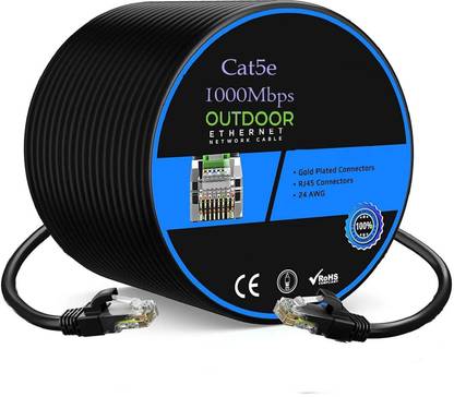 Sadow LAN Cable 60 m 60 Meters CAT5e Outdoor Ethernet Cable Lan Network Internet RJ45 Patch Cord
