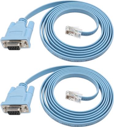 Paruht LAN Cable 1.2 m [2 pcs] Serial Port DB9 To Lan Rollover Console, 9 Pin DB9 Female To RJ45 Male