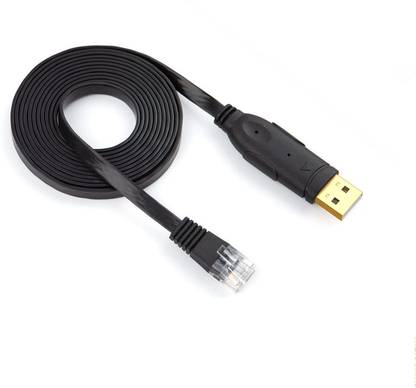Etzin LAN Cable 1.5 m USB to RJ45 Console Serial Console Cable Compatible with Windows Linux (BLACK)