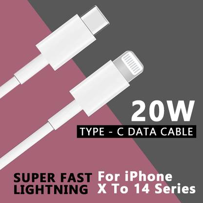 Safa Lightning Cable 3 A 1 m 20W-SuperFast Type-C To Lightning Charging Cable
