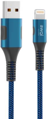 awQi Lightning Cable 3.2 A 1 m Nylon Braided | High Speed | Fast Charging, MFi Compatible | USB-A to Lightening AQ-D905