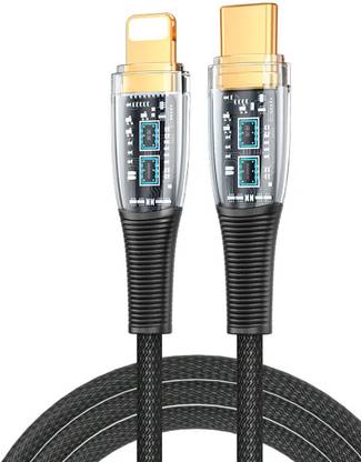 Sendrata Lightning Cable 5 A 1 m Lightning Cable 5 A 1 m USB Type-C LED Braided PD Cable