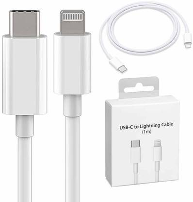 hirdesh Lightning Cable 1 m USB C TO LIGHTNING CABLE 1M WHITE