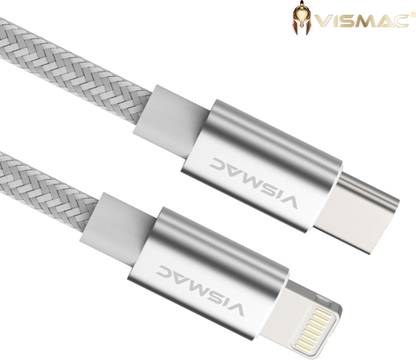 vismac Lightning Cable 1.2 m Double Braided Nylon USB Type C to Lightening 3.4 Amps