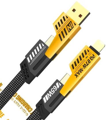 Chaebol Lightning Cable 1 m Multi USB Charger Cable?4 in 1 Multiple Charger Cable USB A/USB C to Type C [65W] /PD [27W] Nylon Braided Data Cable Compatible with iPhone Android Samsung Galaxy iPad MacBook