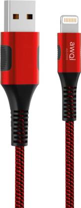 awQi Lightning Cable 3.2 A 1 m Nylon Braided | High Speed | Fast Charging, MFi Compatible | USB-A to Lightening AQ-D905