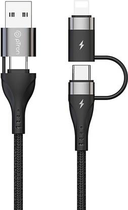 PTron 3-in-1 Cable 6 A 1 m Unbreakable Nylon Braided Pace
