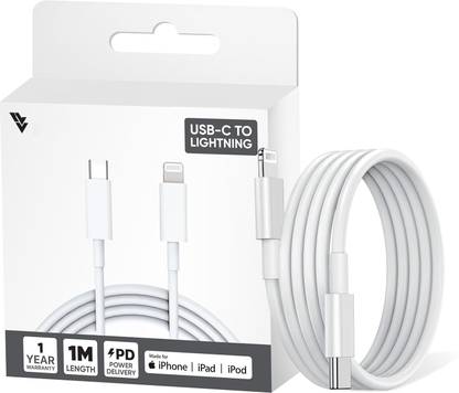 DR VAKU Lightning Cable 1 m Type C to Lightning USB Cable for Fast Charging and High Speed Data Transfer
