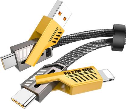 XVEP Lightning Cable 13 A 180 m Type C 1 m Type C 8 A 1 m Braided Nylon 4 in 1 65W Fast Charging Cable Compatible for- & Android with MFI Certified (1 Meter)