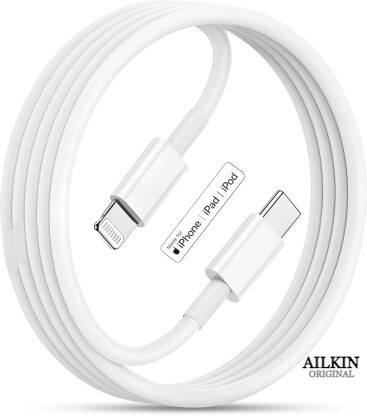 Ailkin Lightning Cable 3 A 1 m Type C to Lightning MFI Certified 20W Fast Sync & Charge 1M Cable