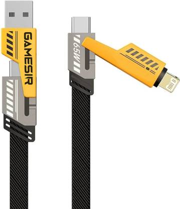 GameSir Lightning Cable 1 m Metal Braided 4-in-1 Lightning Cable – 1m USB C, Lightning, USB A, 66W Fast Charging, Dual Device Support