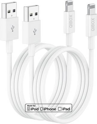 QIBOX Lightning Cable 3 A 0.99 m USB to Lightning Fast Charging Cable & Data Sync Cable Compatible for i_Phone