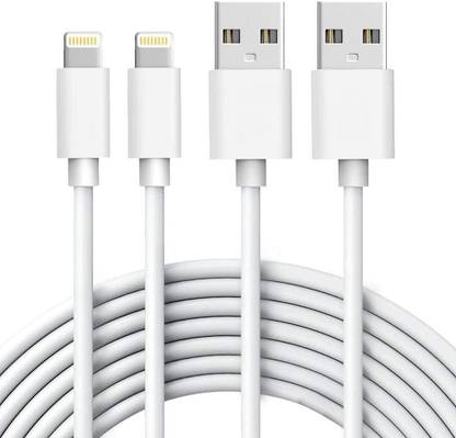 MAK Lightning Cable 2.4 A 1.1 m USB A to Lightning (Pair of 2) Fast Charging Data Sync Cable Supports iOS Devices