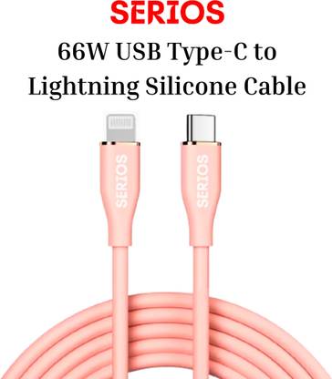 Serios Lightning Cable 1 m USB C-Type to Lightening Cable Silicone Edition Cables || Super Soft Silicone || 66W Superpower || Recommended for iphones, ipads and more