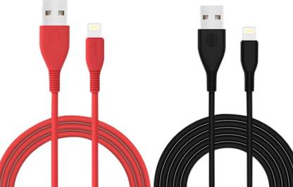 Soopii Lightning Cable 3 A 1 m High Quality TPU Pack of 2 Lightning Cable for Apple iphone cable