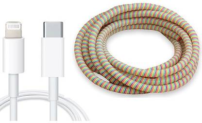 Sendrata Lightning Cable 1 m Lightning Cable 1 m USB-C With Spiral Triple Cable protector