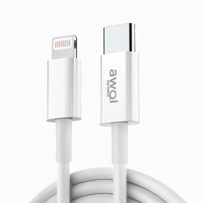 awQi Lightning Cable 3.2 A 1 m Fast Charging and High Speed Thermoplastic (TPE) Cable, MFi Compatible AQ D902