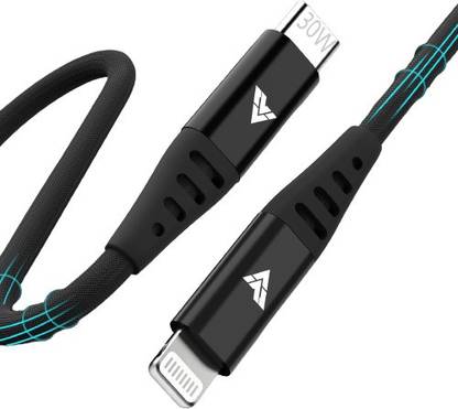 Vaku Luxos Lightning Cable 3.3 A 1.5 m PET Braided Duratuf Type C to iOS Fast Charging Cable Up to 30W with PD Technology