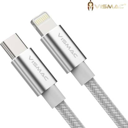 vismac Lightning Cable 1.2 m Double Braided Nylon 3.4 Amps USB Type C to Lightening