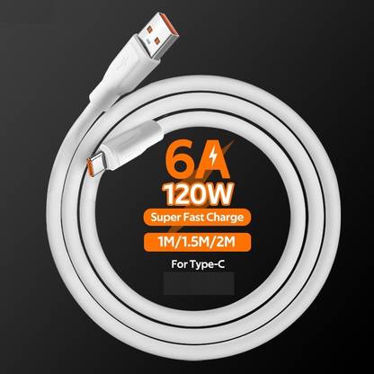 TECHGEAR USB Type C Cable 2 A 1.2 m 120W 6A Super Charge Type C PD Fast Charging Cable