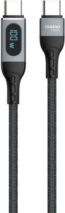 DUDAO Type C 5 A 1 m 100W PD, Braided Nylon, Visible Fast Charging with Digital Display Type C TO C PD fast charging data cable with power display
