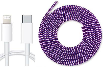 Sendrata Lightning Cable 1 m Lightning Cable 1 m USB-C With Spiral Triple Cable protector