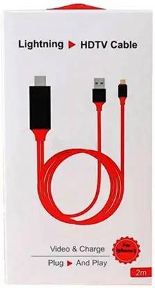 ULTRABYTES Lightning Cable 2 m Lighting to HDMI TV AV Adapter Charge Cable