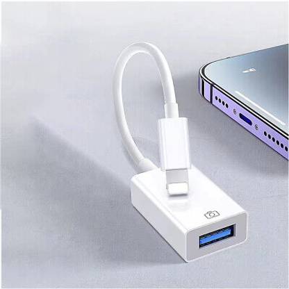Hespa Lightning Cable 0.5 A 0.1 m Braided Shielding OTG USB Adapter 8 Pin for Flash Drive, Camera, Mouse, Keyboard