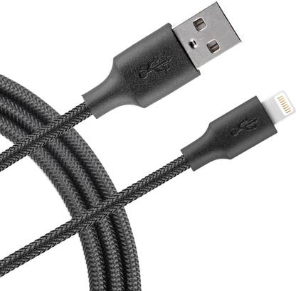 zbox Lightning Cable 2 A 1.2 m Copper Braiding USB to Lightning cable PET Braided 1 Meter black