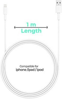 VOLTA INDIA Lightning Cable 2 A 1 m Lightning Cable iPhone 5,5s,5c,6,6s,7 Lightning to USB Type A Data cable
