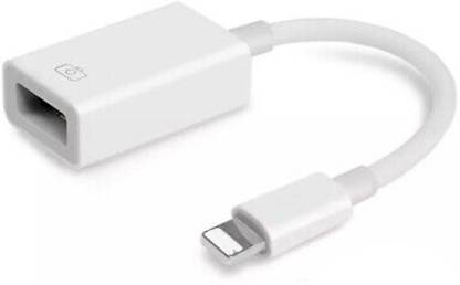 Hespa Lightning Cable 0.5 A 0.1 m Braided Shielding Compact USB-C to 8-Pin Adapter for Charging, Sync, Camera