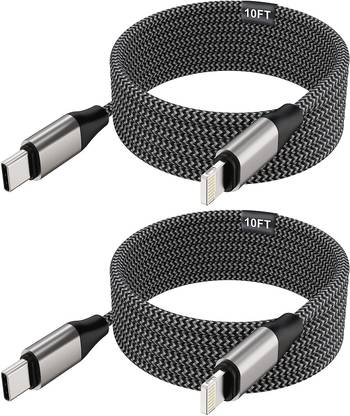 FKU Lightning Cable 3 m 10ft Long Rapid Charger Sync USB TYPE C Wire Z3X