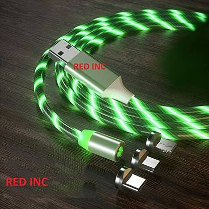 NKL Micro USB Cable 1.2 m Super 029 Magnetic Data Cable Super Fast Data Cable3.0 A 3 in 1 Cable Nylon Braided Fast Charging Cable 3.0A Magnet Cable Multi 3-in-1 360 Degree Rotate With LED for Android Samsung ,Iphone ,Type-C Charging Cable