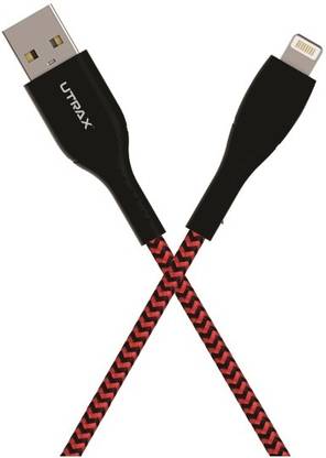 UTRAX Nylon Braided Unbreakable 36W / 3A Fast Charging USB 1 m Lightning Cable