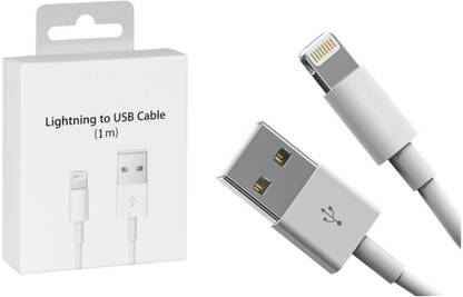 hirdesh Lightning Cable 1 m Lightning to USB Cable 1M WHITE