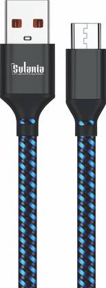 Sulania Micro USB Cable 3.4 A 1 m Nylon Copper 30 Watt High-Speed Charging Solution for Android Smartphones, Earbuds, and Tablets Micro Data Cable Fast Charging