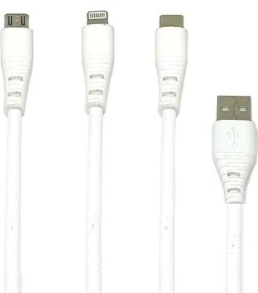 Deepsheila Micro USB Cable 1 m 3 IN ONE DATA CABLEwith Fast Charging Multi Charge Option at Same time for Micro USB, iOS & Type C Devices. 3.3 ft Compatible with Maximum Devices 1 m Micro USB Cable