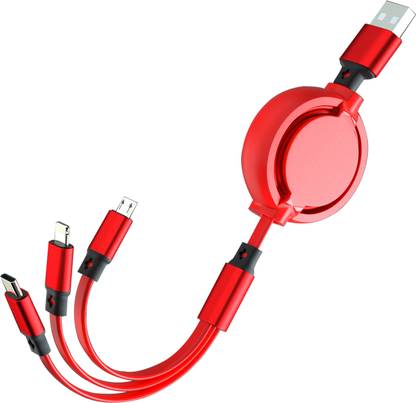 WRADER Micro USB Cable 2 A 1 m Stranded 3 in1 Fast Charging Cable for All Android Smartphones and iOS Data Cable