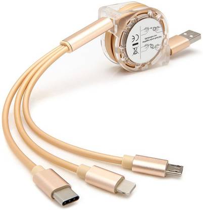 SOJUBA Micro USB Cable 1.2 m Multi USB Charger Cable Retractable 3 in 1 Multiple Charging Cable