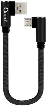 ONCRO Micro USB Cable 2 A 0.3 m L shape 90 degree right angle short Fast Charging Micro USB V8 Power Bank Cable