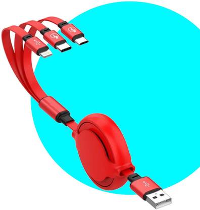 TOLERANCE Micro USB Cable 1 m Micro USB Cable 3 in1 Fast Charging Cable for All Android Smartphones and iOS A26
