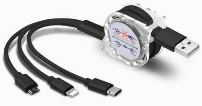 BOPUD Micro USB Cable 1.2 m Retractable USB Charging Cable Multi-Device Fast Charger USB Type C Cable