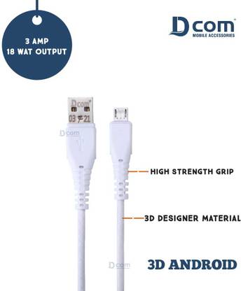 dcom Micro USB Cable 1 m ANDROID 3.0AMP 3D CABLE