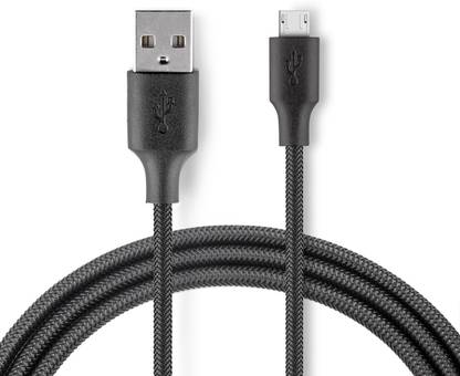 Para Micro USB Cable 2.4 A 1 m PET Braided Usb to Micro Cable 1M Black