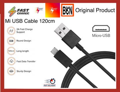 BKN Micro USB Cable 3 A 1.2 m CERTIFIED 3 AMPERE ORIGNAL QUALITY CHECKED MICRO USB V8 TYPE DATA CABLE FOR XIAOMI MI REDMI TURBO CHARGE FOR Xiaomi Redmi 9AT, Redmi 9i, Redmi 9 (India), Redmi 9A, Redmi 9C NFC, Redmi 9C, Redmi 7A, Redmi Y3, Redmi 7, Redmi Go, Mi Play, Redmi Note 6 Pr, Mi A2 Lite (Redmi 6 Pro), Redmi 6, Redmi 6A, Redmi S2 (Redmi Y2), Redmi Note 5 AI Dual Camera, Redmi Note 5 Pro, Redmi 5 Plus (Redmi Note 5), Redmi 5, Redmi 5A, Redmi Y1 (Note 5A), Redmi Y1 Lite, Redmi 4 (4X), Redmi Note 4X, Redmi Note 4, Redmi 4A, Redmi 4, Redmi 4 Prime, Redmi Note 4 (MediaTek), Redmi 3x, Redmi 3s Prime, Redmi 3s, Redmi 3 Pro, Mi Max, Redmi Note 3, Redmi 3, Xiaomi Poco C3 / Mi Xiaomi Redmi 6A/ 7A/Note 5 Pro/6 Pro/Redmi 5,Redmi 4,Note 5,Redmi 7,Redmi 6 / Redmi 9/9i/9A, Redmi 5A/6/6A/6Pro, Redmi 9 ACTIV,, Redmi Note 5/5Pro, Redmi Note 4 & Compatible with All Mobile Phones With Micro USB Port