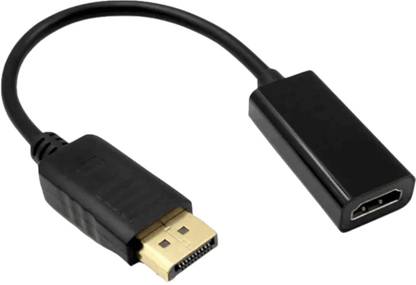 WiredCom Micro USB Cable 0.1 m DP to HDMI Adapter, Display Port Male to HDMI Female Unidirectional Thunderbolt Converter