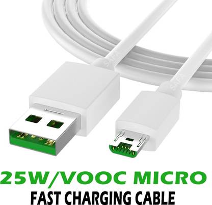 Safa Micro USB Cable 2 A 1.02 m 25W/4A FAST VOOC CHARGING DATA CABLE MICRO USB FOR OPPO A12 / A15 / A15s / A11K / A1K / K1 / A5 / A3s / A5s / A7 / A31 / A71 / F9 / F9 PRO / F1 PLUS / F1s / F3 / F3 PLUS / F5 / F7 / A83 / REALME 1 / 2 / 2 PRO / 3 / 3i / 3 PRO / 5 / 5i / 5s / C1 / C2 / C3 / C11 / C12 / C15 / C20 / C21 / C21Y / C25Y / U1 / NARZO 10A / 20A / 50i /