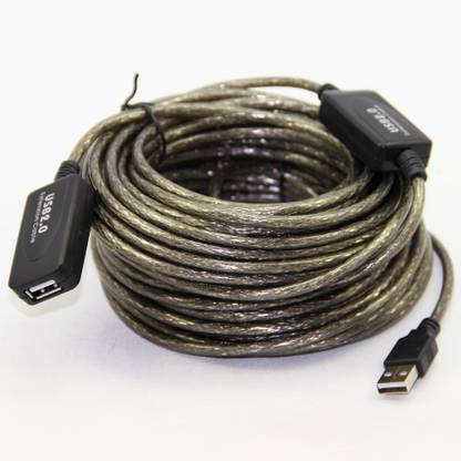 LipiWorld Reversible USB 2.0 30 m USB 2.0 Active Extension Repeater Cable Male to Female Cord Adapter for All Extend USB Devices-Printer/Scanners/Mouse/Keyboard etc-Active Cable (30Meter)
